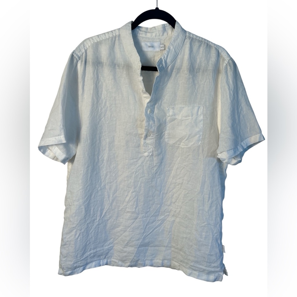 Onia linen blend button-down shirt